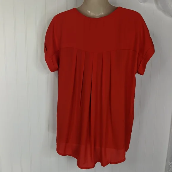 PLEIONE Pleated Back Flowy Shell Sz S - Picture 6 of 10